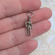 Vintage Silver Knight Charm, Medieval Pendant - Image 5