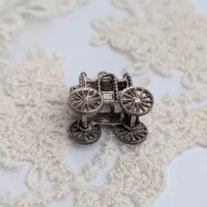 Vintage Silver Carriage Charm, Cinderella Pendant - Image 2