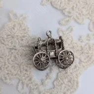Vintage Silver Carriage Charm, Cinderella Pendant - Image 3