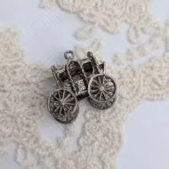 Vintage Silver Carriage Charm, Cinderella Pendant - Image 4