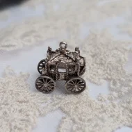 Vintage Silver Carriage Charm, Cinderella Pendant - Image 6