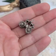 Vintage Silver Carriage Charm, Cinderella Pendant - Image 7