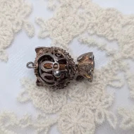 Vintage Silver Lion Charm, Brown Stone Moves Big - Image 2