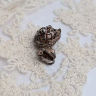 Vintage Silver Lion Charm, Brown Stone Moves Big - Image 3