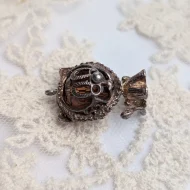 Vintage Silver Lion Charm, Brown Stone Moves Big - Image 4