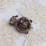 Vintage Silver Lion Charm, Brown Stone Moves Big - Image 5