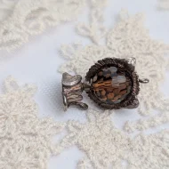 Vintage Silver Lion Charm, Brown Stone Moves Big - Image 6