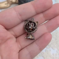 Vintage Silver Lion Charm, Brown Stone Moves Big - Image 7