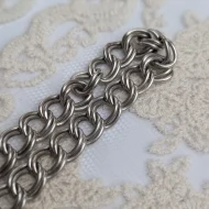 Vintage Sterling Silver Padlock Bracelet, Charm Double Link 1975 Hallmarked - Image 6