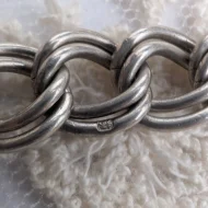 Vintage Sterling Silver Padlock Bracelet, Charm Double Link 1975 Hallmarked - Image 7