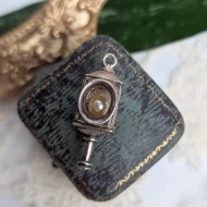 Vintage Silver Coach Lamp Charm