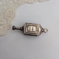 Vintage Silver Coach Lamp Charm, Faux Pearl Lamp Pendant - Image 5