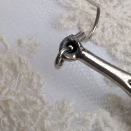 Silver Ornate Heart Scroll Dangle Earrings, Water Drop - Image 3