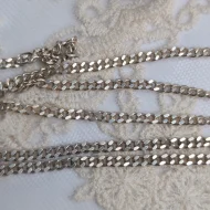 Vintage Sterling Silver Flat Curb Link Chain Necklace 23 inch - Image 7