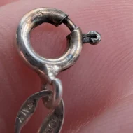 Vintage Sterling Silver Flat Curb Link Chain Necklace 23 inch - Image 5