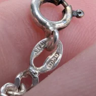 Vintage Sterling Silver Flat Curb Link Chain Necklace 23 inch - Image 4