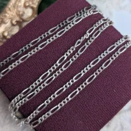 Vintage Sterling Silver Figaro Chain Necklace 22 inch