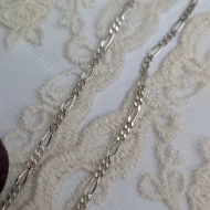 Vintage Sterling Silver Figaro Chain Necklace 22 inch - Image 7