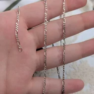 Vintage Sterling Silver Figaro Chain Necklace 22 inch - Image 3