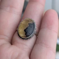 Vintage Sterling Silver Blue John Large Oval Size O.5 - Image 4