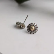 Vintage Sterling Silver Daisy Flower Stud Earrings - Image 6
