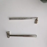 Vintage Long Sterling Silver Rectangular Bar Drop Earrings Mother of Pearl MOP - Image 7