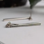Vintage Long Sterling Silver Rectangular Bar Drop Earrings Mother of Pearl MOP - Image 4