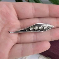 Antique Silver Paste Lily Of The Valley Brooch, Sterling 925 Hallmarked 1920 - Image 2