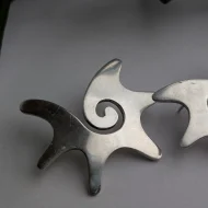 Vintage Sterling Silver Sun Star Taxco Earrings Large Modernist - Image 9