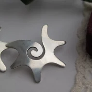 Vintage Sterling Silver Sun Star Taxco Earrings Large Modernist - Image 8