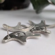 Vintage Sterling Silver Sun Star Taxco Earrings Large Modernist - Image 7