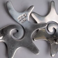Vintage Sterling Silver Sun Star Taxco Earrings Large Modernist - Image 5