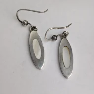 Vintage Sterling Silver Sea Gems MOP Drop Earrings Mother of Pearl Dangle - Image 6