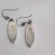 Vintage Sterling Silver Sea Gems MOP Drop Earrings Mother of Pearl Dangle - Image 5