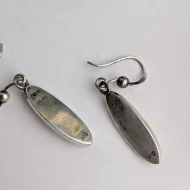Vintage Sterling Silver Sea Gems MOP Drop Earrings Mother of Pearl Dangle - Image 4