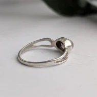 Vintage Silver Rose Quartz East West Ring Open Shoulders - Image 2