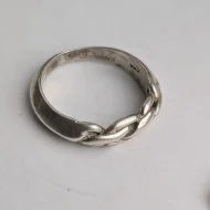 Vintage Sterling Silver Twisted Knot Ring, Link Band - Image 2