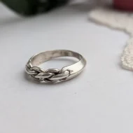Vintage Sterling Silver Twisted Knot Ring, Link Band - Image 5