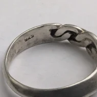 Vintage Sterling Silver Twisted Knot Ring, Link Band - Image 7