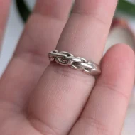 Vintage Sterling Silver Twisted Knot Ring, Link Band - Image 10