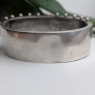 Antique Victorian Sterling Silver Rose Hinged Bangle Gold Accents Hallmarked 1880s - Image 14
