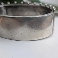 Antique Victorian Sterling Silver Rose Hinged Bangle Gold Accents Hallmarked 1880s - Image 9