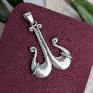 Vintage Sterling Silver Abstract Anchor Pendant