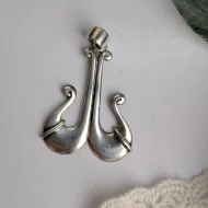 Vintage Sterling Silver Abstract Anchor Pendant - Image 7