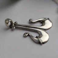 Vintage Sterling Silver Abstract Anchor Pendant - Image 6