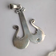 Vintage Sterling Silver Abstract Anchor Pendant - Image 4