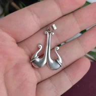 Vintage Sterling Silver Abstract Anchor Pendant - Image 2