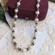 Vintage Sterling Silver Pearl Necklace
