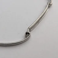 Vintage Sterling Silver Panel Bangle CZ Simple Modern - Image 7