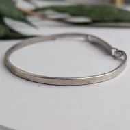 Vintage Sterling Silver Panel Bangle CZ Simple Modern - Image 6